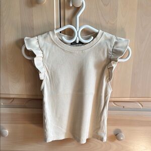 Zara Cream Ruffle Sleeve Top